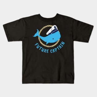 Whale Kids Future Captain Sailing Boat Kids T-Shirt